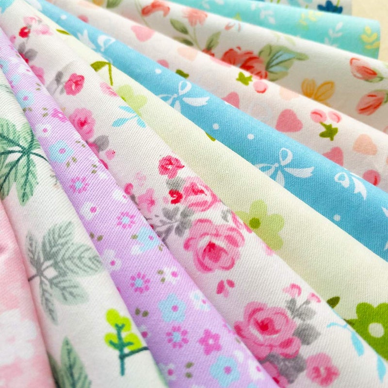 flic-flac 50pcs 10 x 10 inches (25cmx25cm) Cotton Fabric Squares Quilting Sewing Floral Precut Fabric Square Sheets for Craft Patchwork (50pcs 25cm*25cm) - Image 3